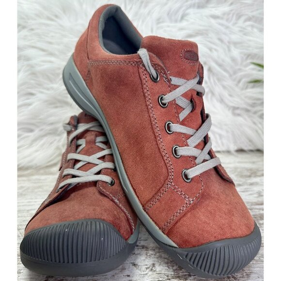 Keen Shoes - KEEN Hiking Shoe Women 9M Red Suede Leather Reisen Lace Up Trail Walking 1011444